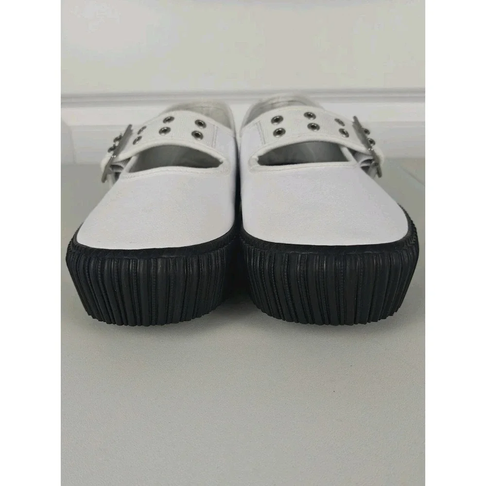 Vans Style 93 Chunky Creeper Platform Mary Jane Shoes White & Black Womens 8.5
